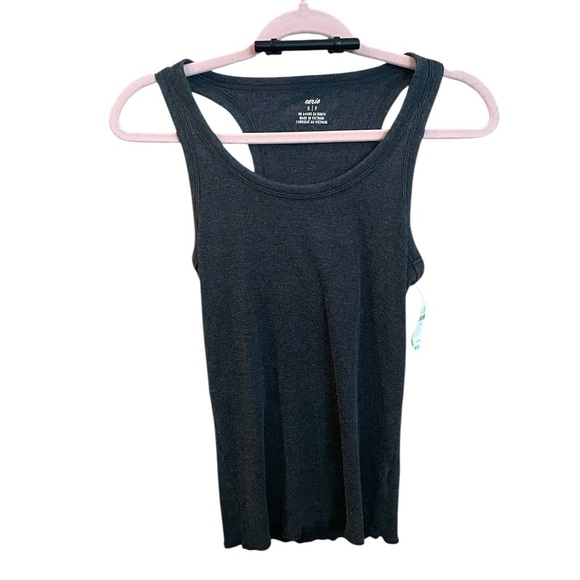 Aerie Dark Gray Ribbed Tank size Small - Picture 1 of 5